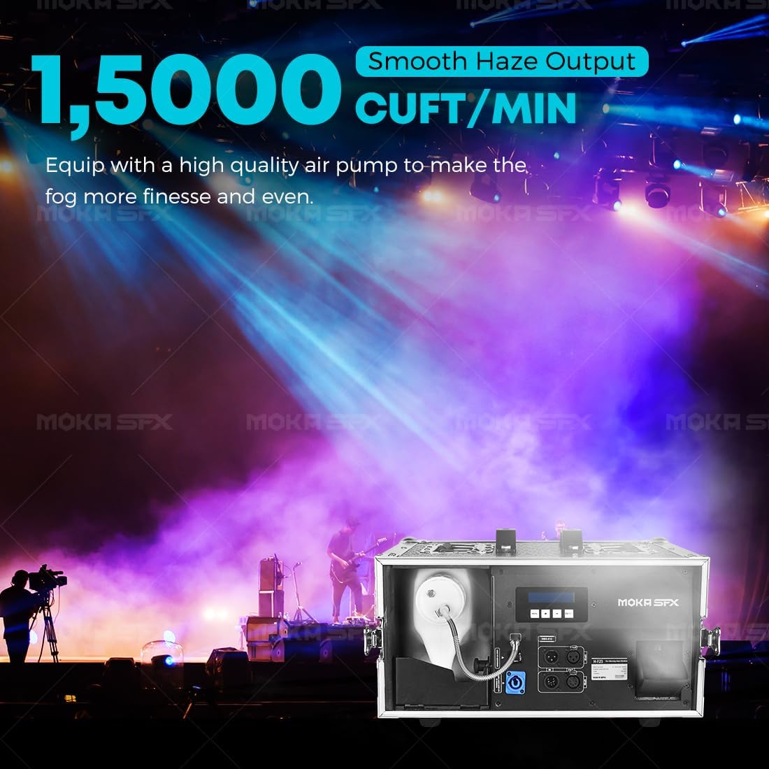 Silent Haze Machine Water-Based 1200W Professional Hazer Mist Fogger with Timer Flight Case for DJ Stage Show Theater