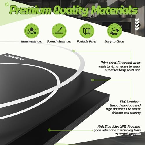 Wrestling Mat 6.6'x10'/10'x10' for Home Outdoor Indoor, 1.2" Thick Foldable XPE Jiu Jitsu Floor Exercise Mat for Gymnastics, PE Training, BJJ, MMA, Martial Art, Grappling, Judo, Boxing, Yoga