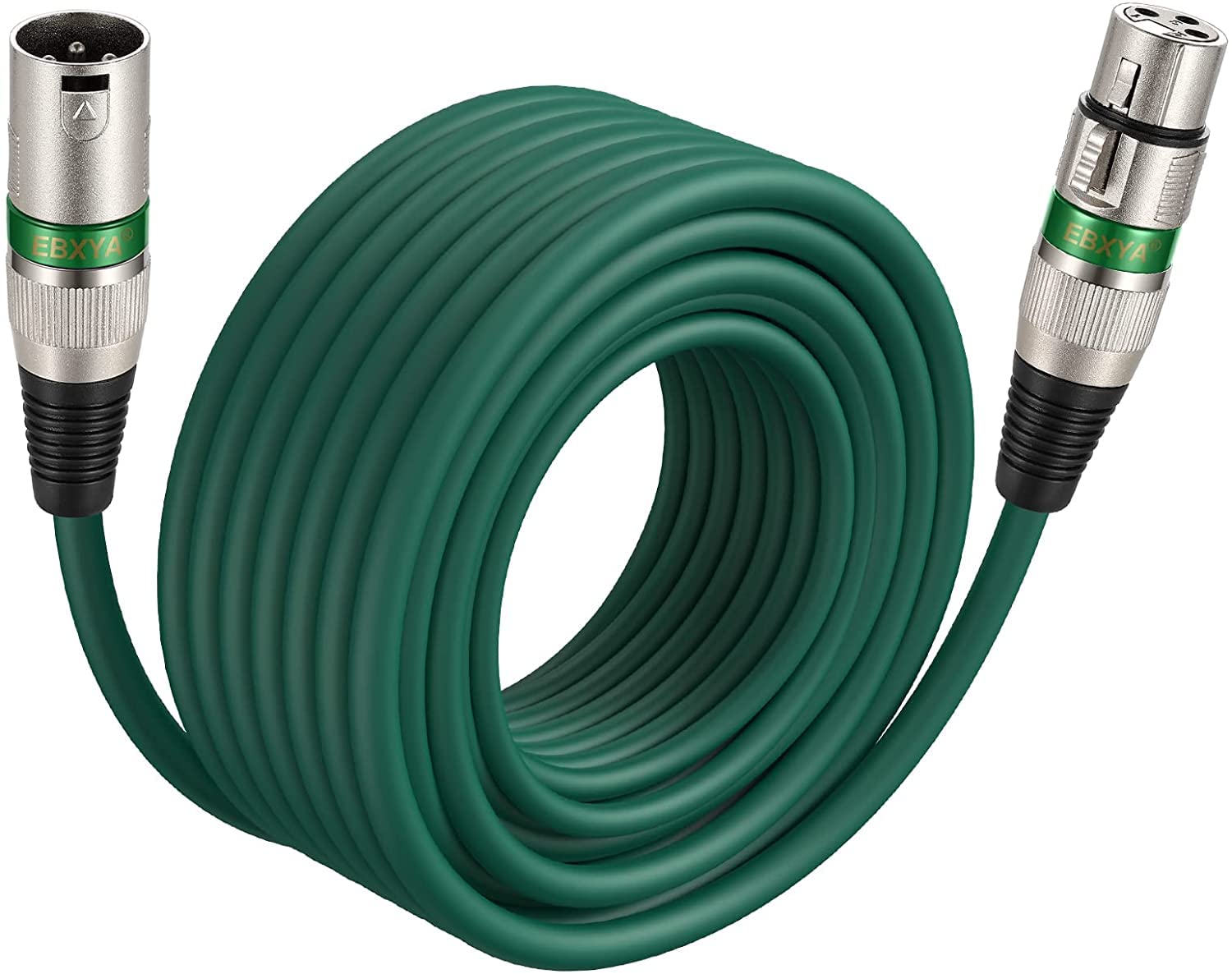 EBXYA XLR Cable - Balanced DMX Cable Microphone Patch Cable Cords 50 Feet, Green