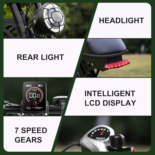MOVCAN V30 Series Electric Bike for Adults 3000W/1500W/1000W Motor 20" Fat Tire Ebike,37.5MPH/32MPH/28MPH 120/70 Miles,48V 20Ah/31.2/15.6 AH Battery Hydraulic Disc Brake Electric Motorcycle Bike