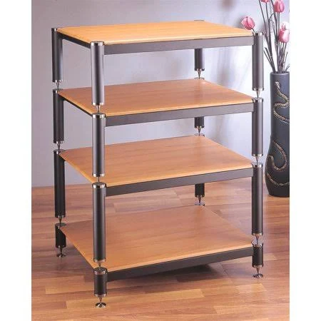 VTI BL Series Stackable Audio Video Rack (Silver W Cherry Shelf) - Avayadevconnect