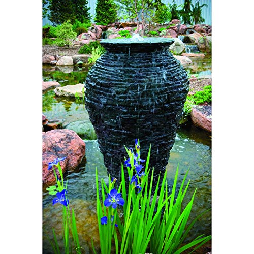 Aquascape Stacked Slate Urn Water Fountain Kit for Landscape and Garden, Medium | 58090