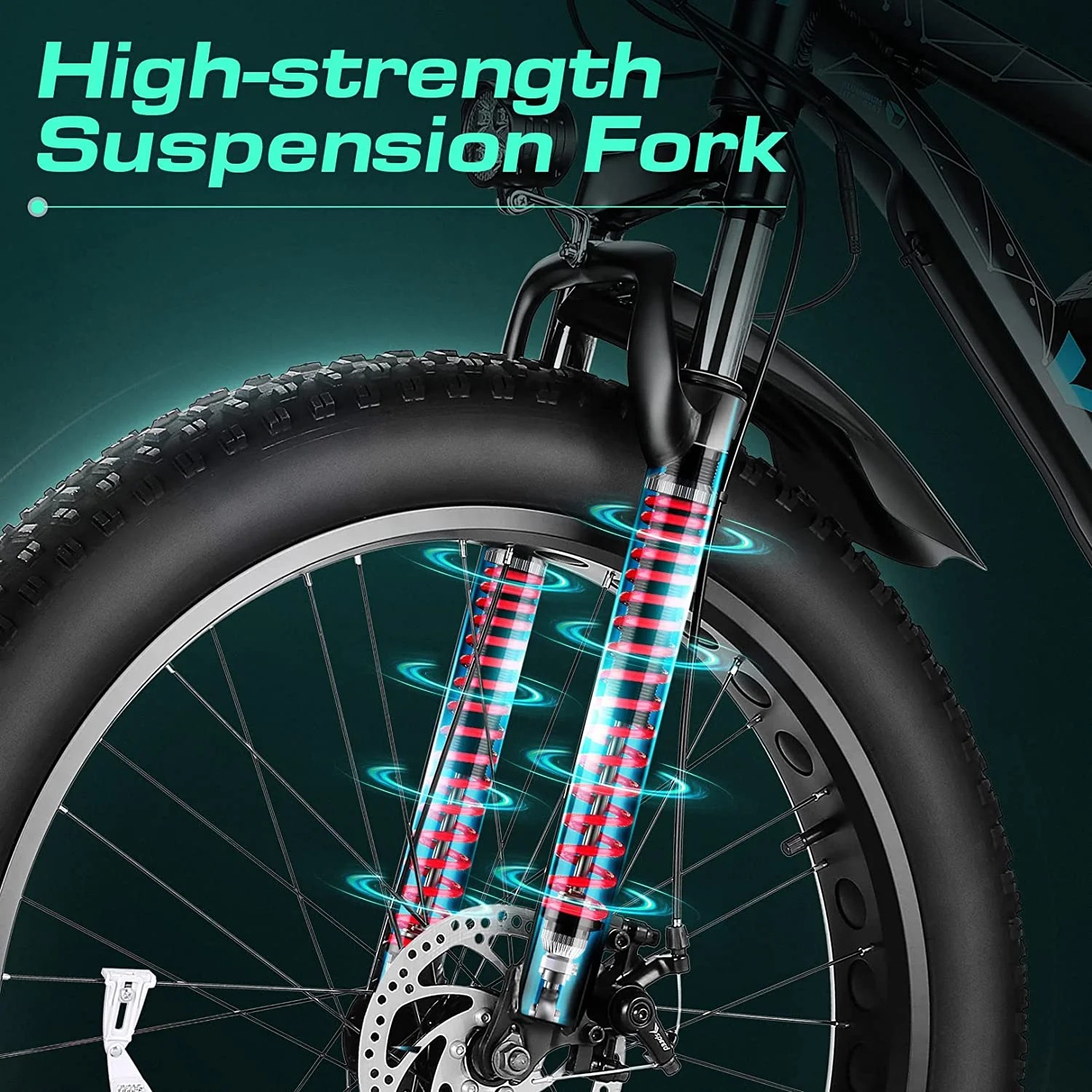 Vivi Electric Bike 26 x 4.0 Fat Tire Electric Bike 500W All Terrain Electric Bike 50 Miles Long Range Electric Mountain Bike Beach Bike Snow Bike