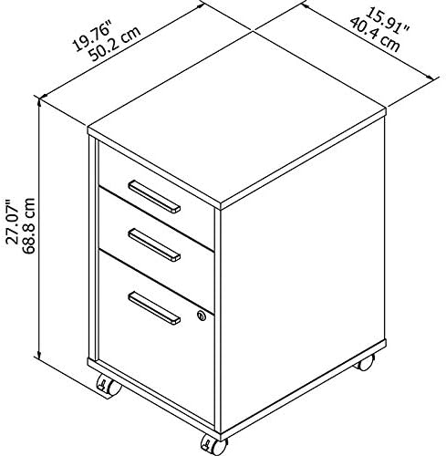 Office by Kathy Ireland Method 3 Drawer Mobile File Cabinet in Century Walnut