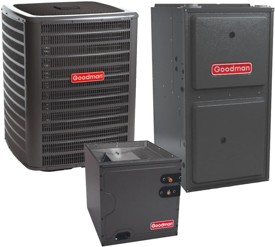 Goodman 2 Ton 16.5 SEER2 60,000 Btu 96% Afue 2-Stage Gas System w/TXV - Free Thermostat Included - GSXC702410-CAPTA2422B4-GMVC960603BN