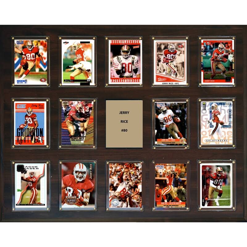 Cu0026I Collectables 162014RICE 16 x 20 in. NFL Jerry Rice San Francisco 49ers 14-Card Plaque