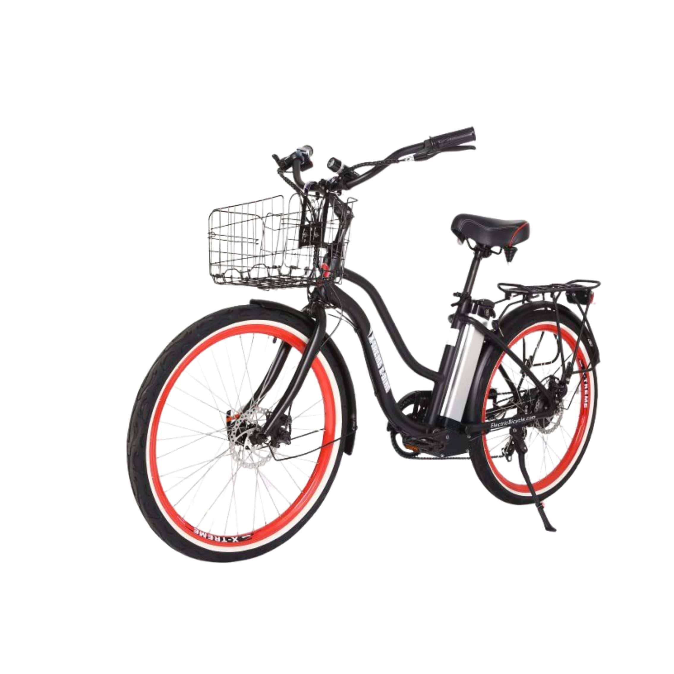 X-Treme Malibu Elite Beach Cruiser Electric Bike -24 Volt Black