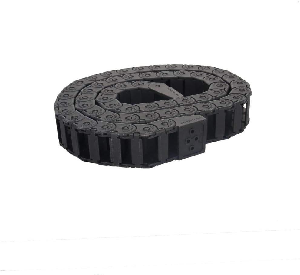 Fielect Drag Chain Cable Carrier Open Type with End Connectors R100 35X100mm 1 Meter Plastic for Electrical CNC Router Machines Black 1Pcs