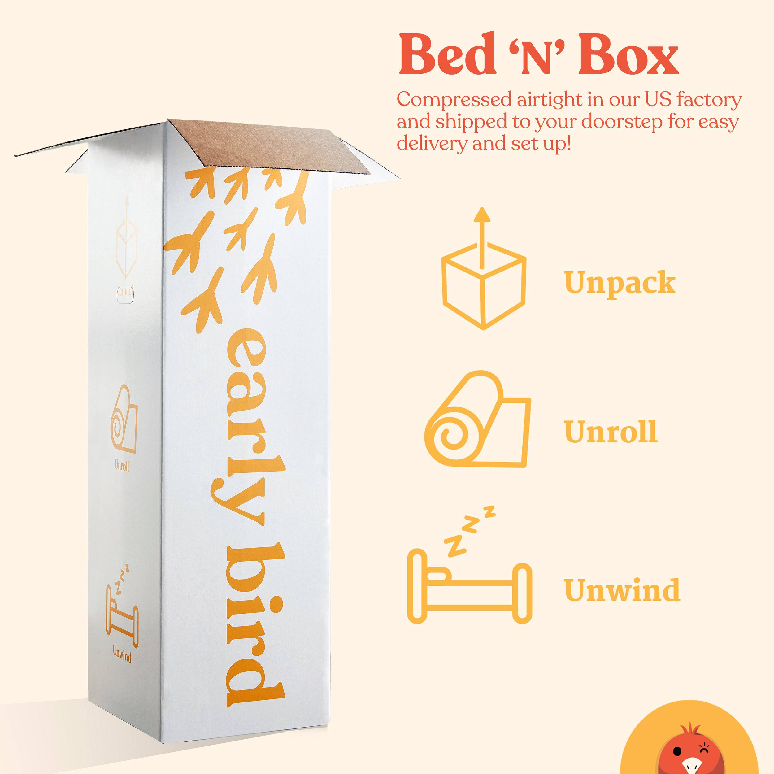 Early Bird Fusion 12 inch Hybrid Mattress, King, Supportive Memory Foam Comfort