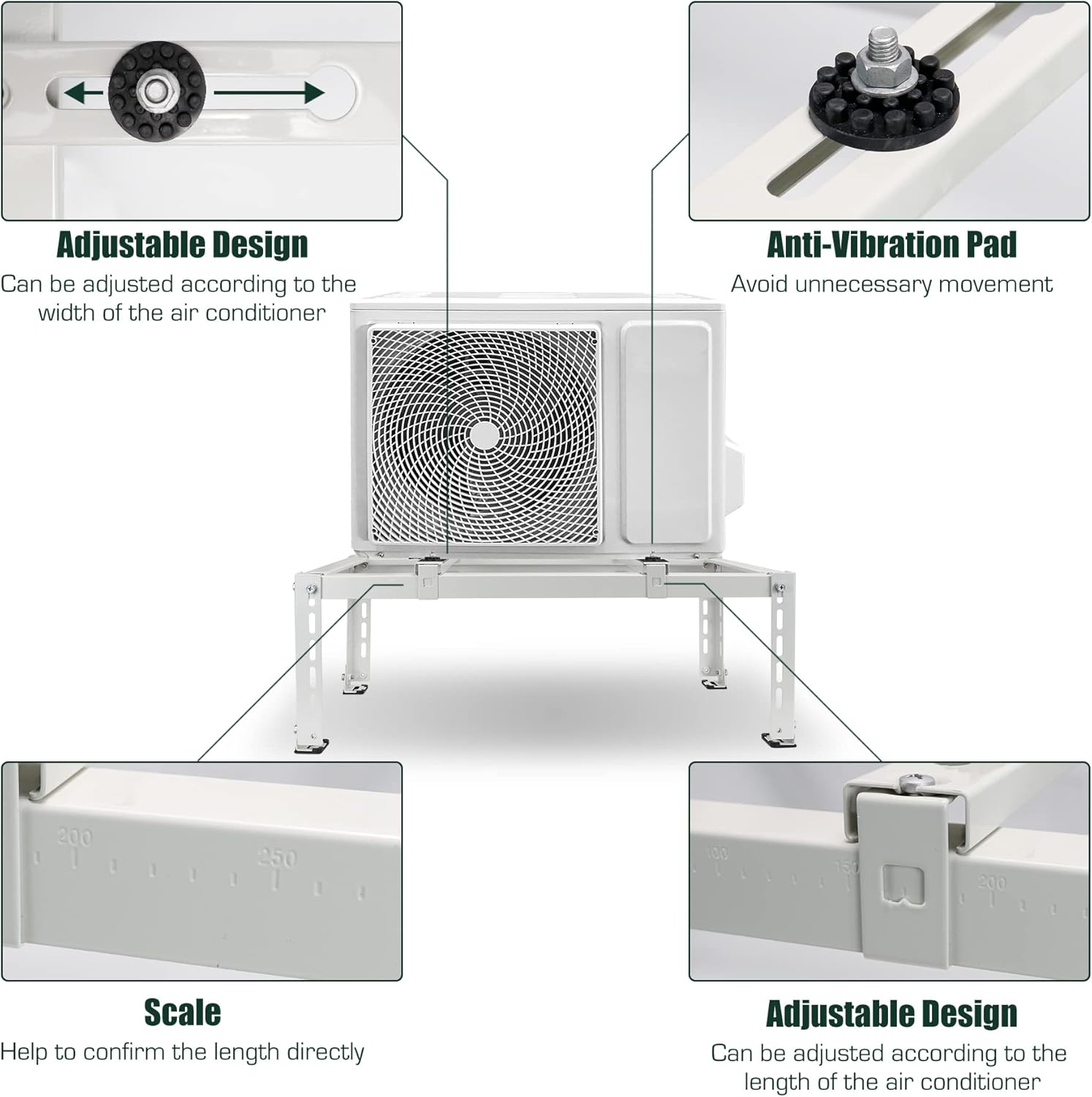 Ground Stand for Mini Split Air Conditioners Heat Pump System, Heavy Duty Condenser Stand, Ductless Mini Split Bracket for 9,000-24,000 BTU