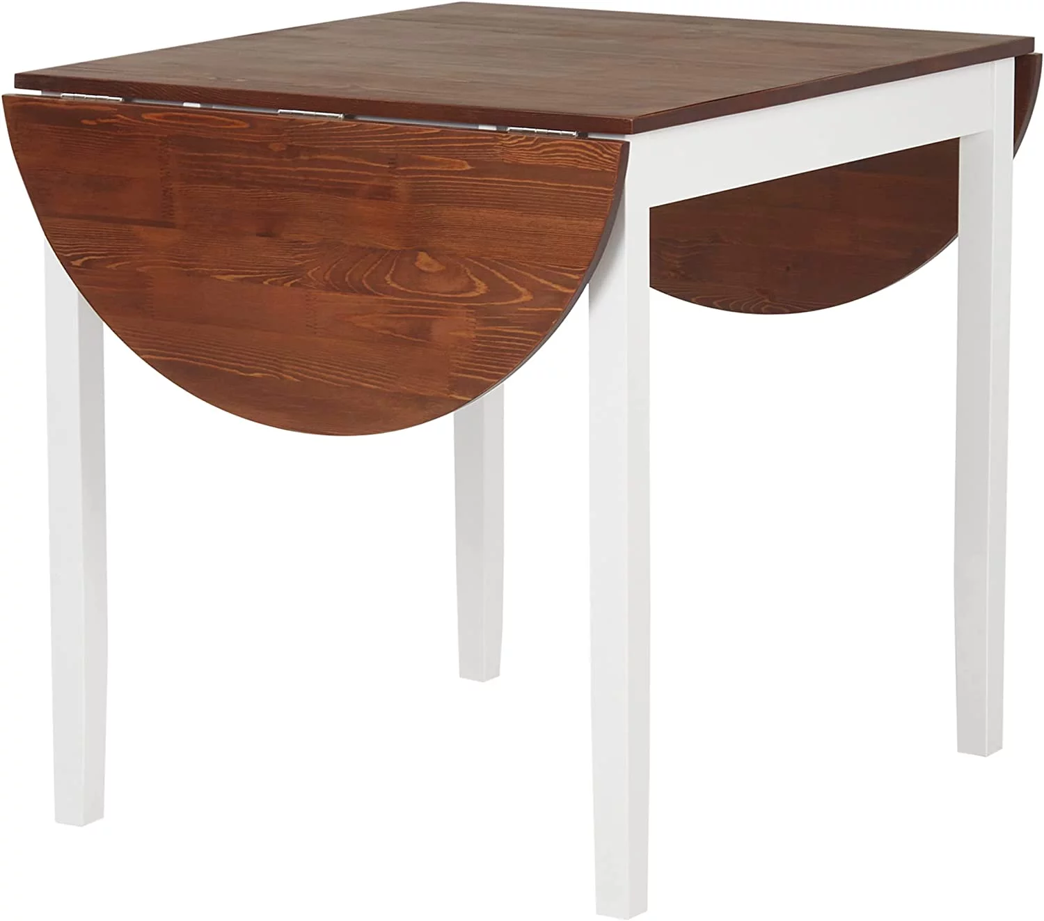 55" Solid Wood Kitchen Table, Drop Leaf Tables for Small Spaces, Folding Dining Table, Brown