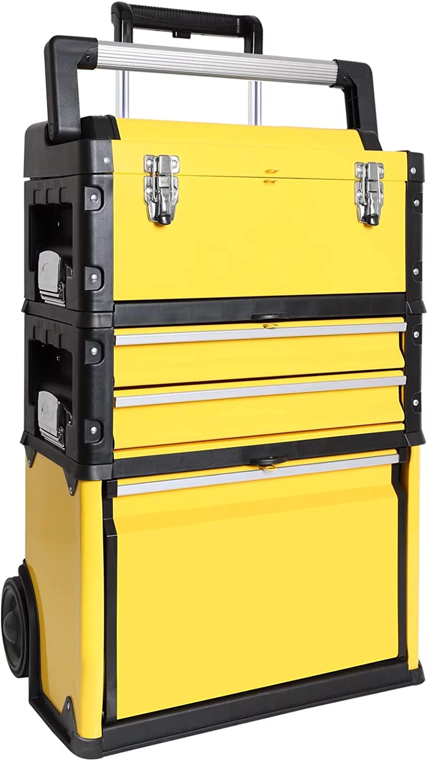 Big Red Rolling Tool Chest with Wheels Stackable Tool Storage Cabinet with 3 Drawers for Garage Workshop
