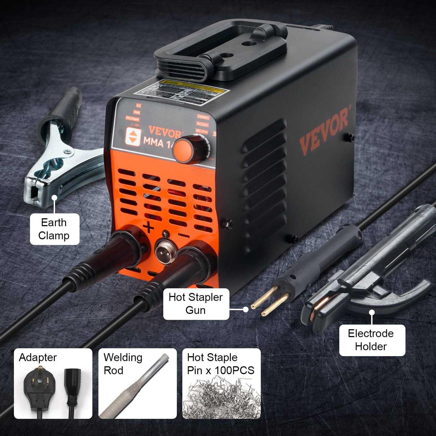 VEVOR Stick Welder 140Amp Stick &amp; Plastic Arc Welder Machine 110/220V Hot Stapler with Hot Start Arc Force Anti-Stick - Shop Hardware Tools Online Store