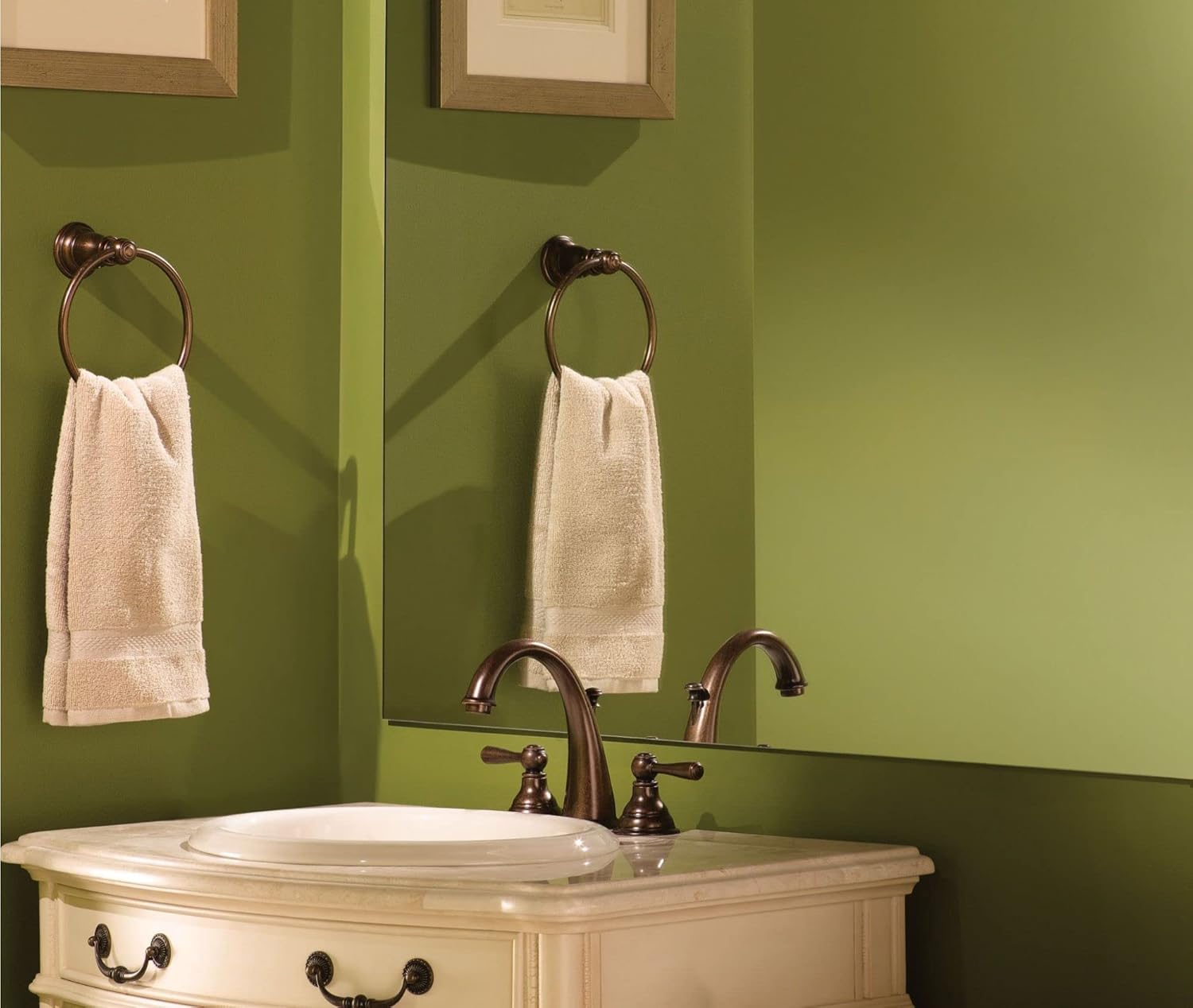 Moen Kingsley Oil Rubbed Bronze Two-Handle Widespread High-Arc Bathroom Faucet, Valve Required, T6125ORB