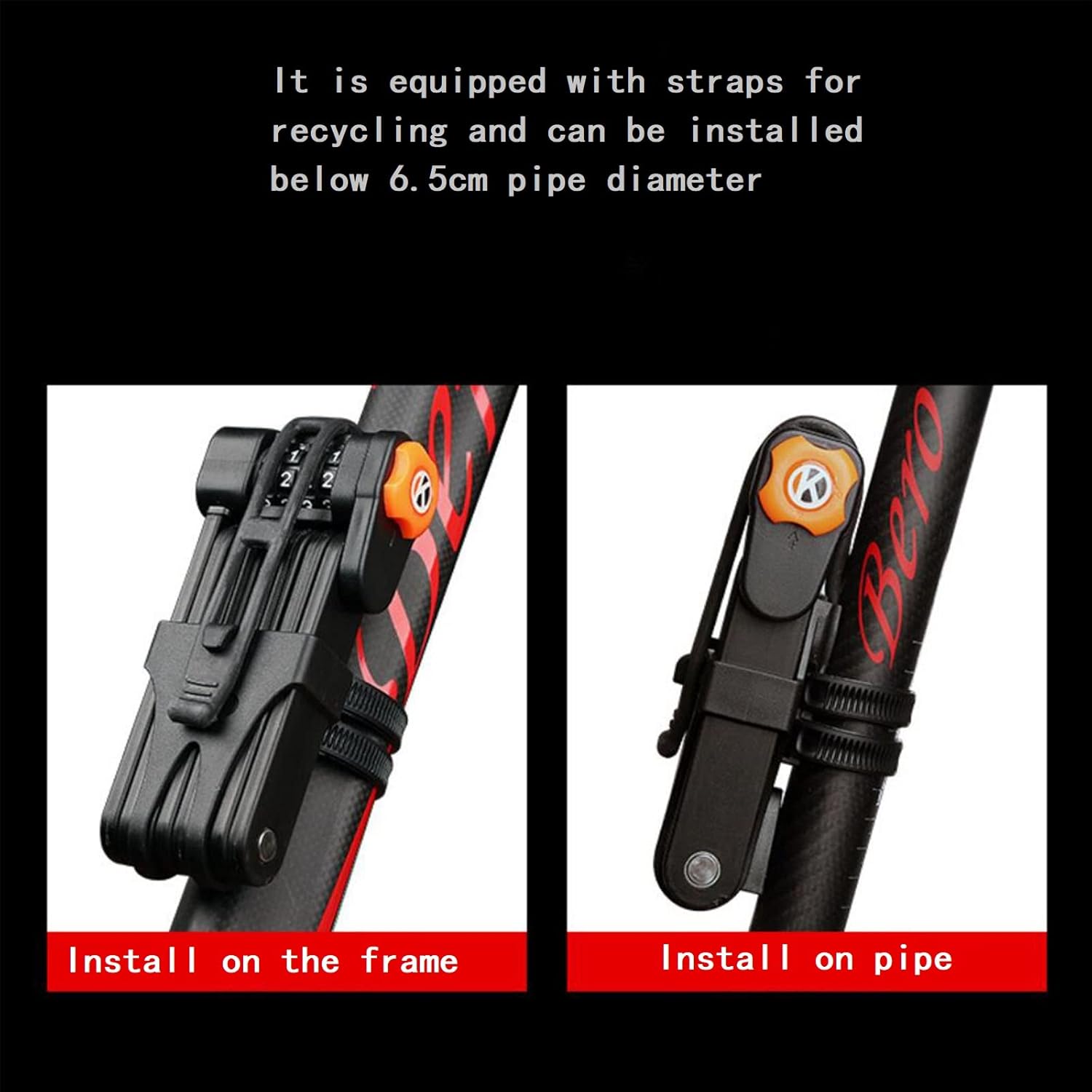 Mountain Bike Code Lock,Bicycle Code Lock,Folding Bike Lock with 4 Password Anti-Theft, Heavy Duty Bicycle Security Combination Chain Lock with 8 High Security Hardened Metal Pack of 2