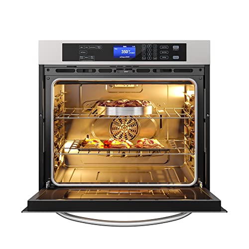 KoolMore Electric Wall Oven with Quiet, Rapid Convection Cooking, Stainless-Steel Unit, Self-Cleaning