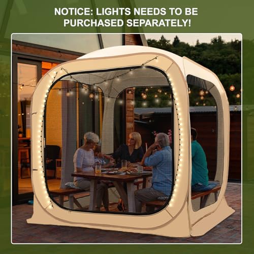 DoCred Sports Tent, Screen House Tent Instant Pop-Up Tent Shelter, Outdoor Screen Room Clear Tent Bubble Tent for Watching Sports Events, Camping, Fishing, Cheering