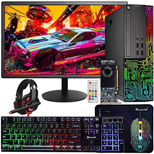 Dell Gaming OptiPlex Desktop RGB Computer PC, Intel Core i7, GeForce GT 1030 2GB GDDR5, 16GB RAM, 512GB SSD, 24 Inch HDMI Monitor, Keyboard Mouse and Headset, WiFi, Windows 10 Pro (Renewed)