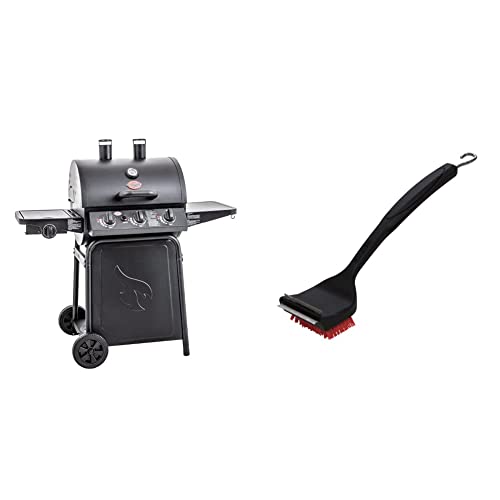 Char-Griller® Grillin' Pro 3-Burner Propane Gas Grill in Black with 40,800 BTU, Cast Iron Grates and Warming Racks, 630 Cooking Square Inches, Model E3001