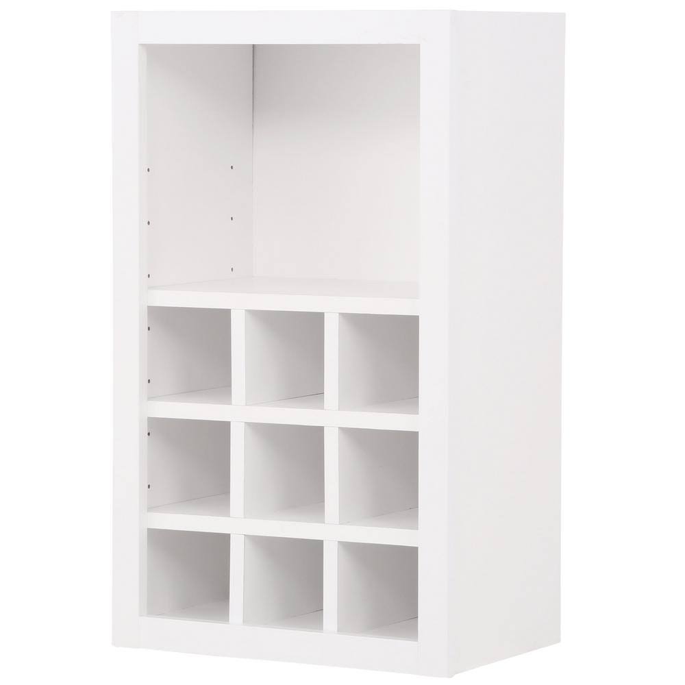 Hampton Bay Hampton/Shaker Assembled 18x30x12 in. Wall Flex Kitchen Cabinet with Shelves and Dividers in Satin White