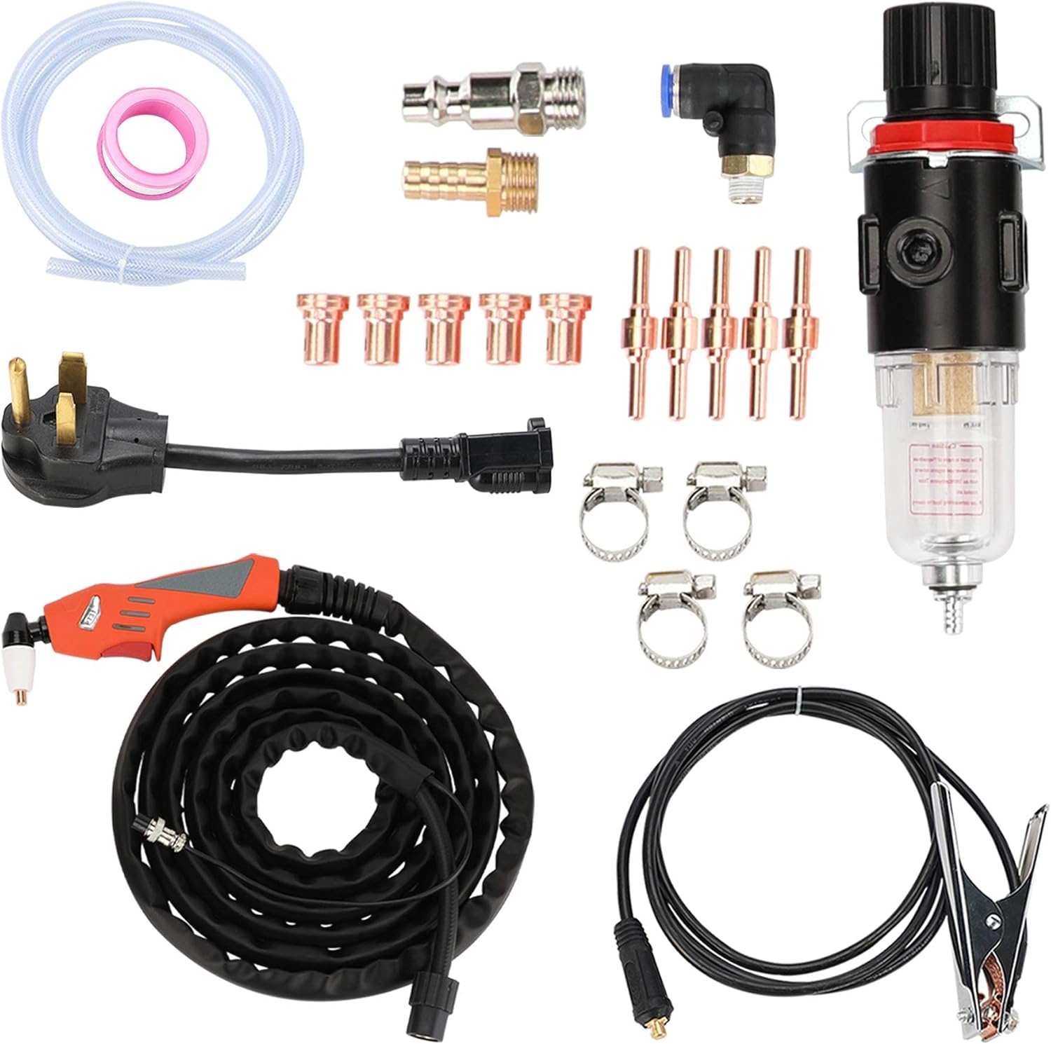 Plasma Cutter, 45Amps Plasma Cutting Machine,110/220V Dual Voltage Metal Cutter, Max Cutting Thickness 10mm in 220V 65PSI (Plasma X45 110/220V)
