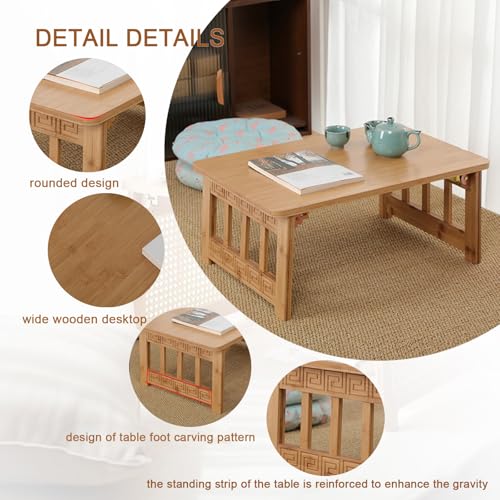 Solid wood low table, sitting living room coffee table, all pine small apartment study table/leisure table/game table, suitable for home/training institution/nursery (Non-Foldable-D, 47in)