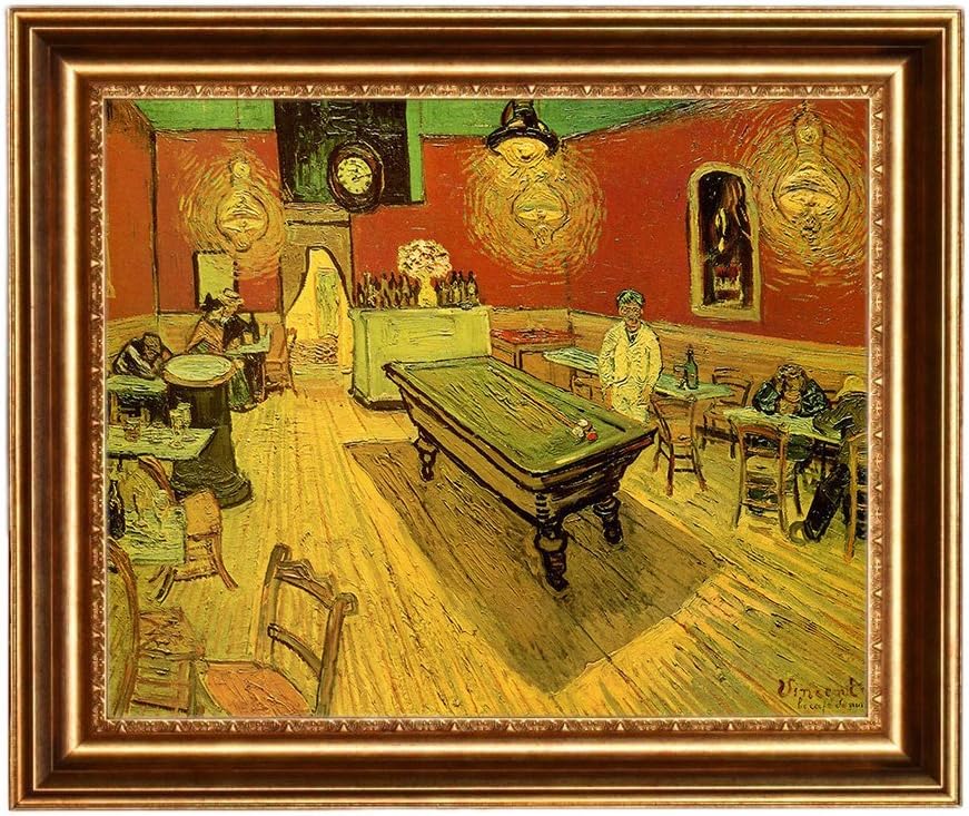 Eliteart - Starry Night Over The Rhone by Vincent Van Gogh Giclee Art Canvas Prints- Framed Size:27 3/5 x34 3/5