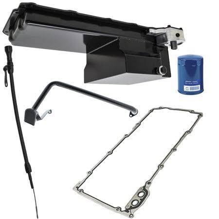 Speedway Motors 91604050 LS Swap Conversion Low Profile Oil Pan Kit, OEM Filter, Black