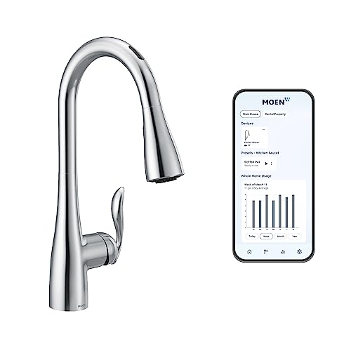 Moen Arbor Spot Resist Stainless Motionsense Wave Sensor One-Handle Pulldown Kitchen Sink Faucet Featuring Power Clean, Touchless Kitchen Faucet with Sprayer