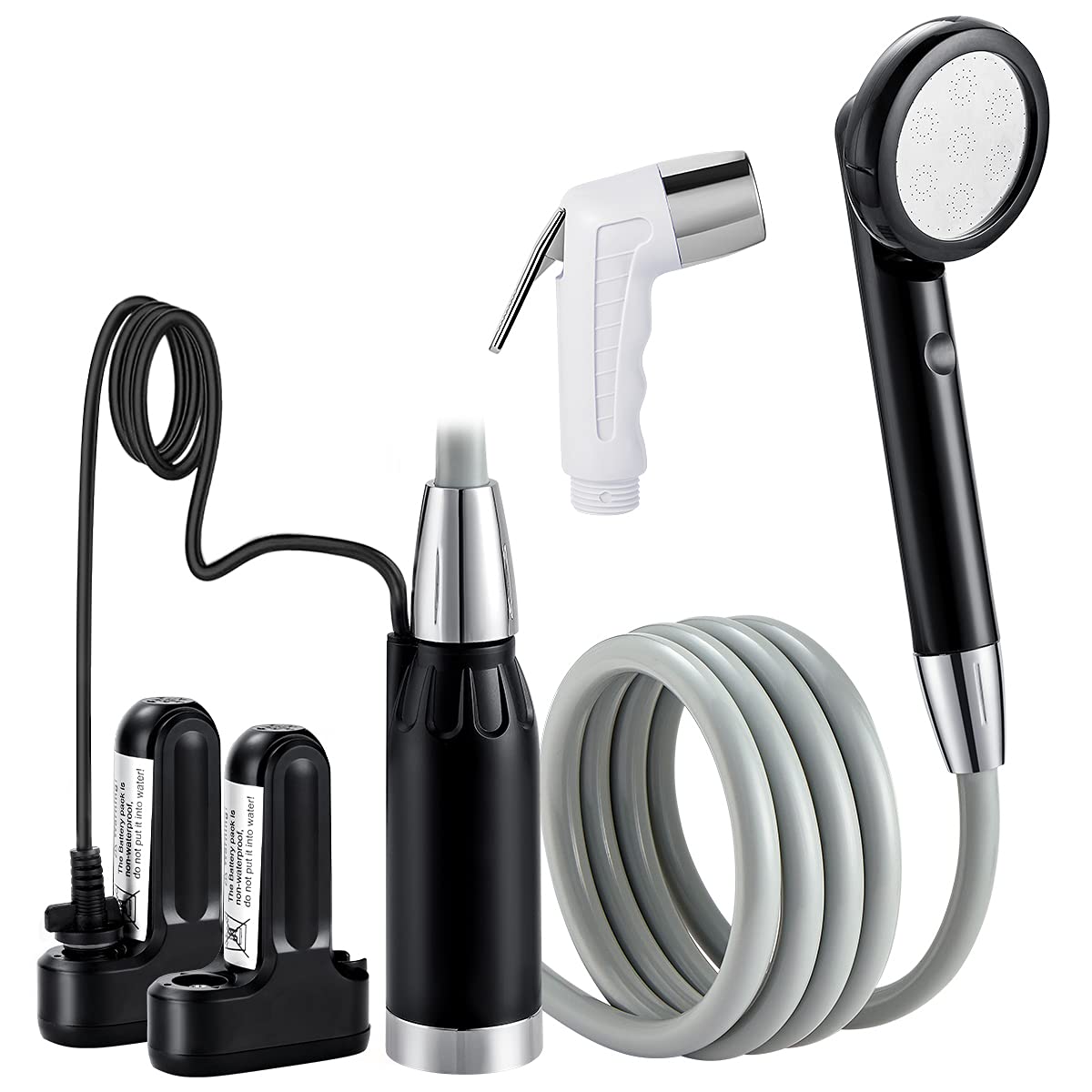 KEDSUM Portable Camp Shower, Camp Shower Head with Two Rechargeable Batteries, Portable Outdoor Shower for Camping, Hiking, Traveling JP-2040