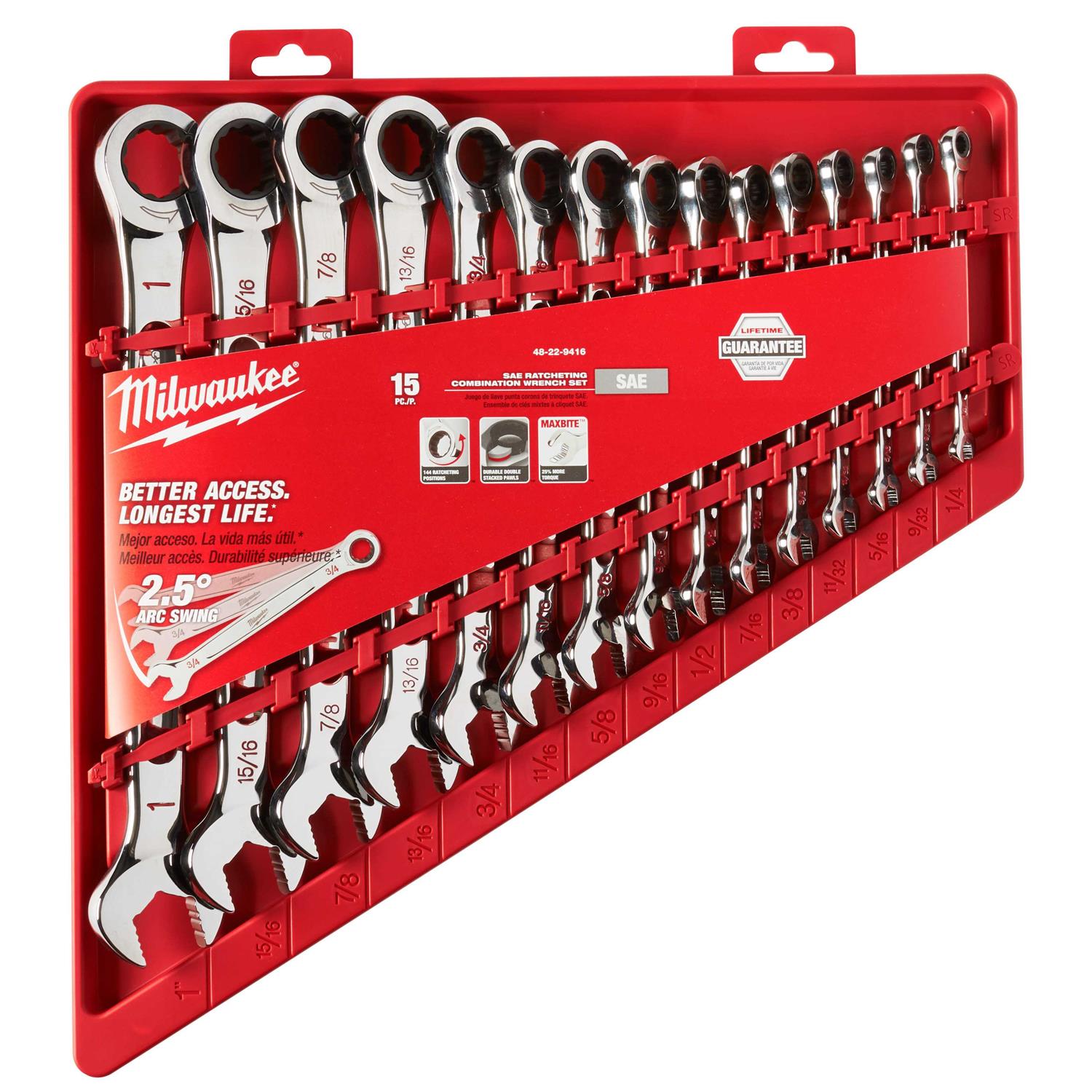 Milwaukee Combination Ratcheting Wrench Set 48-22-9416