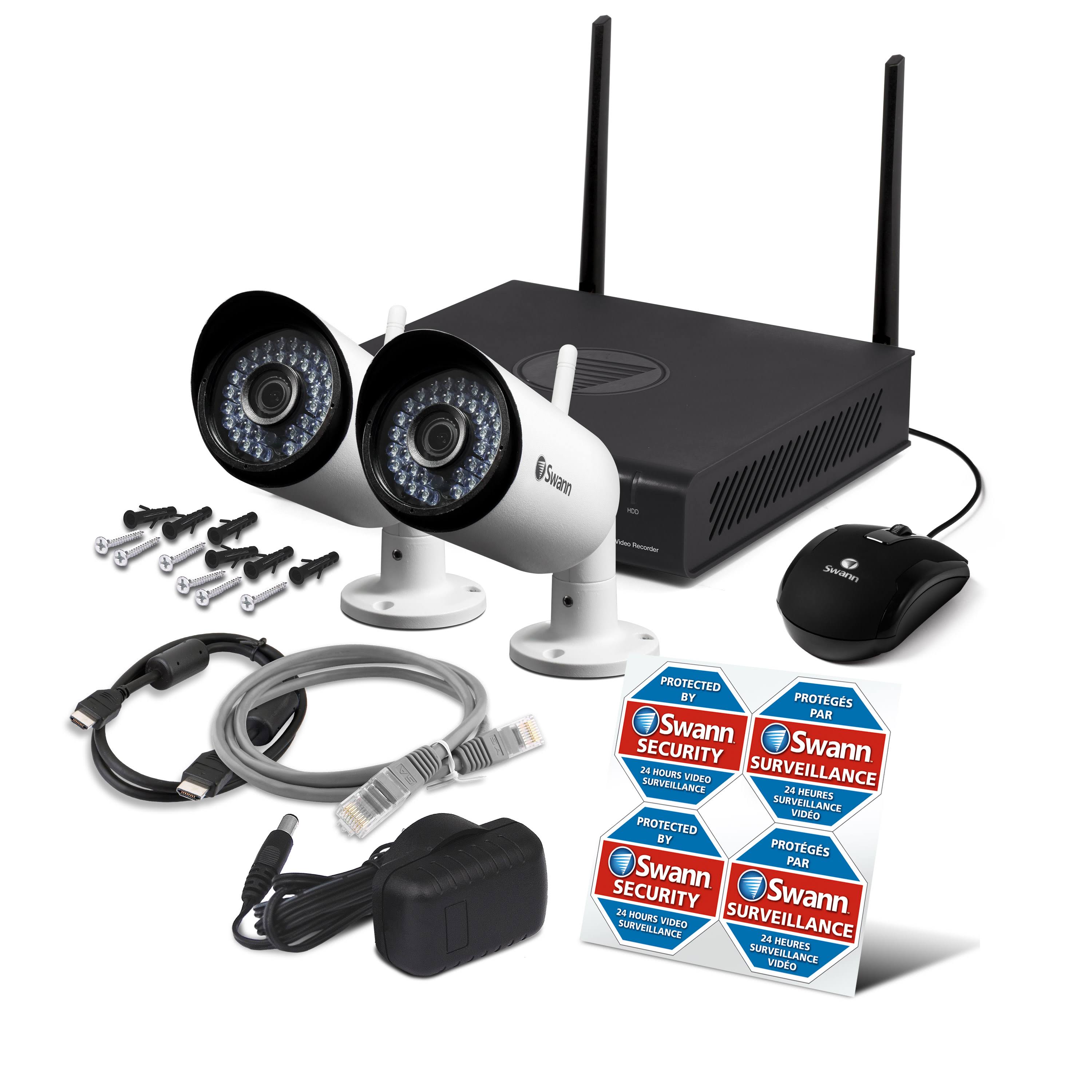Swann SWNVK-485KH2 4-Channel DVR with 2 Outdoor cameras Night Vision - Wireless - 1 TB