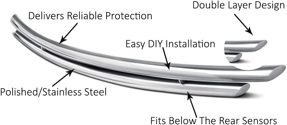 Black Horse Off Road Double Layer Stainless Steel Rear Bumper Guard Protector Compatible with 2004-2022 Toyota Sienna 8TY918SS-DL