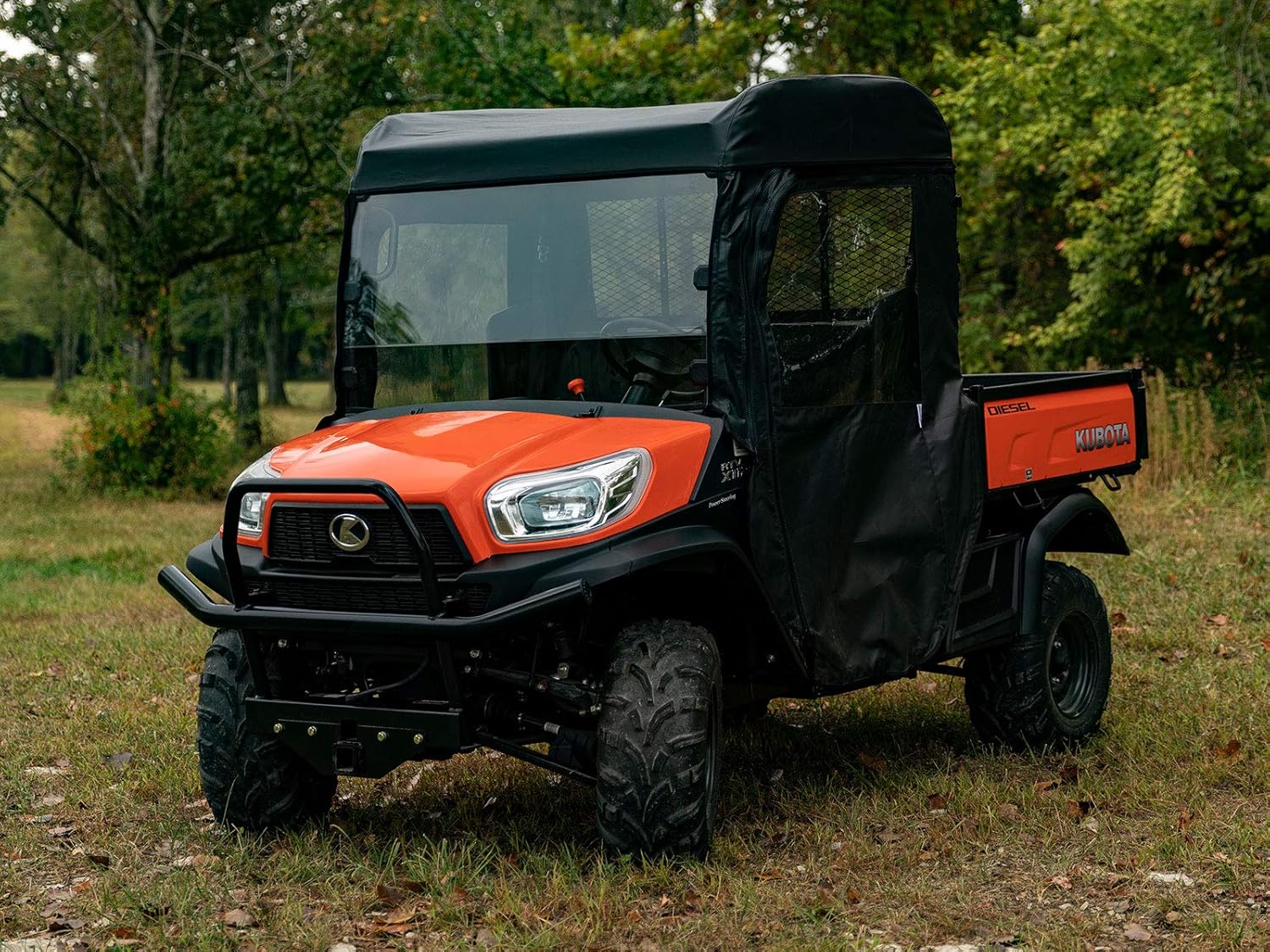SuperATV Kubota Soft Cab Enclosure Doors (See Fitment) - 2 Soft Doors - Resistant to Punctures, Tears - Protection from UV-Rays - Waterproof - Doors Unzip and Buckle - Everything Included for Install