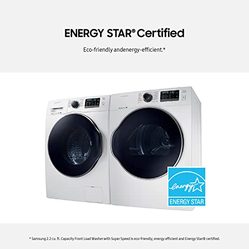 Samsung 2.2 Cu Ft Small Space Front Load Washer, 40 Minute Super Speed Washing Machine, Steam Wash Clothes, Self Cleaning, WW22K6800AW/A2