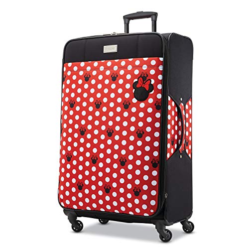 American Tourister Disney Softside Luggage with Spinner Wheels, Minnie Mouse Denim, 21-Inch