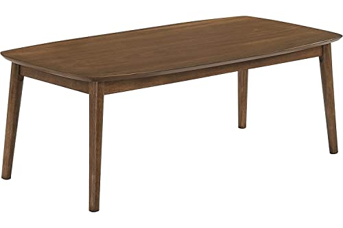 New Classic Furniture 3 Piece Felix Mid-Century Wood Coffee Table and End Table Se, Natural Walnut