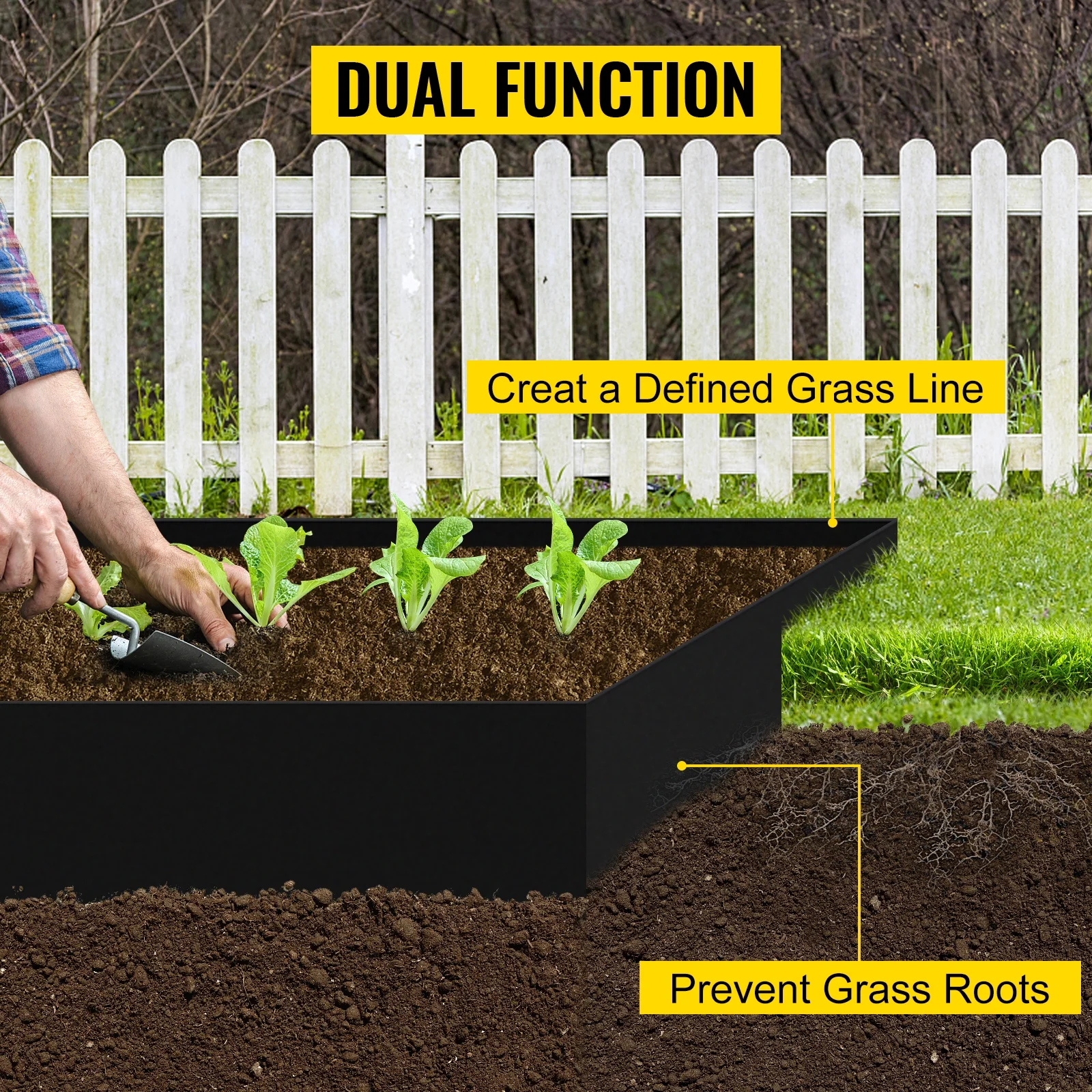 BENTISM Landscape Edging Terrace Board 40 ft Length 10 inch Depth Lawn Garden - Curated Treasures Market