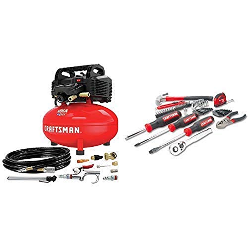 CRAFTSMAN Air Compressor, 6 gallon, Pancake, Oil-Free with 13 Piece Accessory Kit (CMEC6150K)