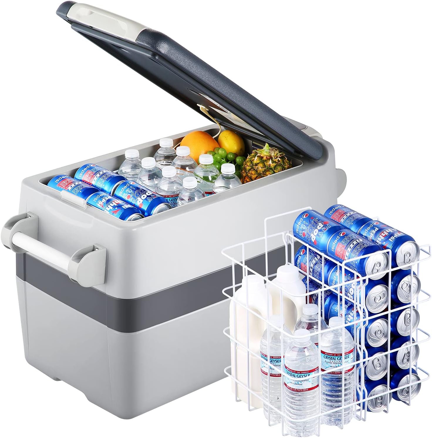 SetPower AJ50 Portable Refrigerator, Car Refrigerator, Portable Fridge Freezer, 12 volt Cooler, Car Fridge, Compact Refrigerator with 3-YEAR Warranty, 12/24V DC and 120-240V AC, Car and Home Use