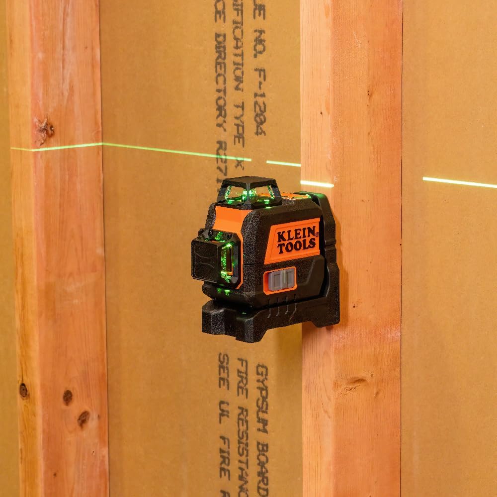 Klein Tools 93CPLG Compact Self-Leveling Laser Level, Bright Green 360-Degree Laser Planes, Rechargeable, Magnetic Mount