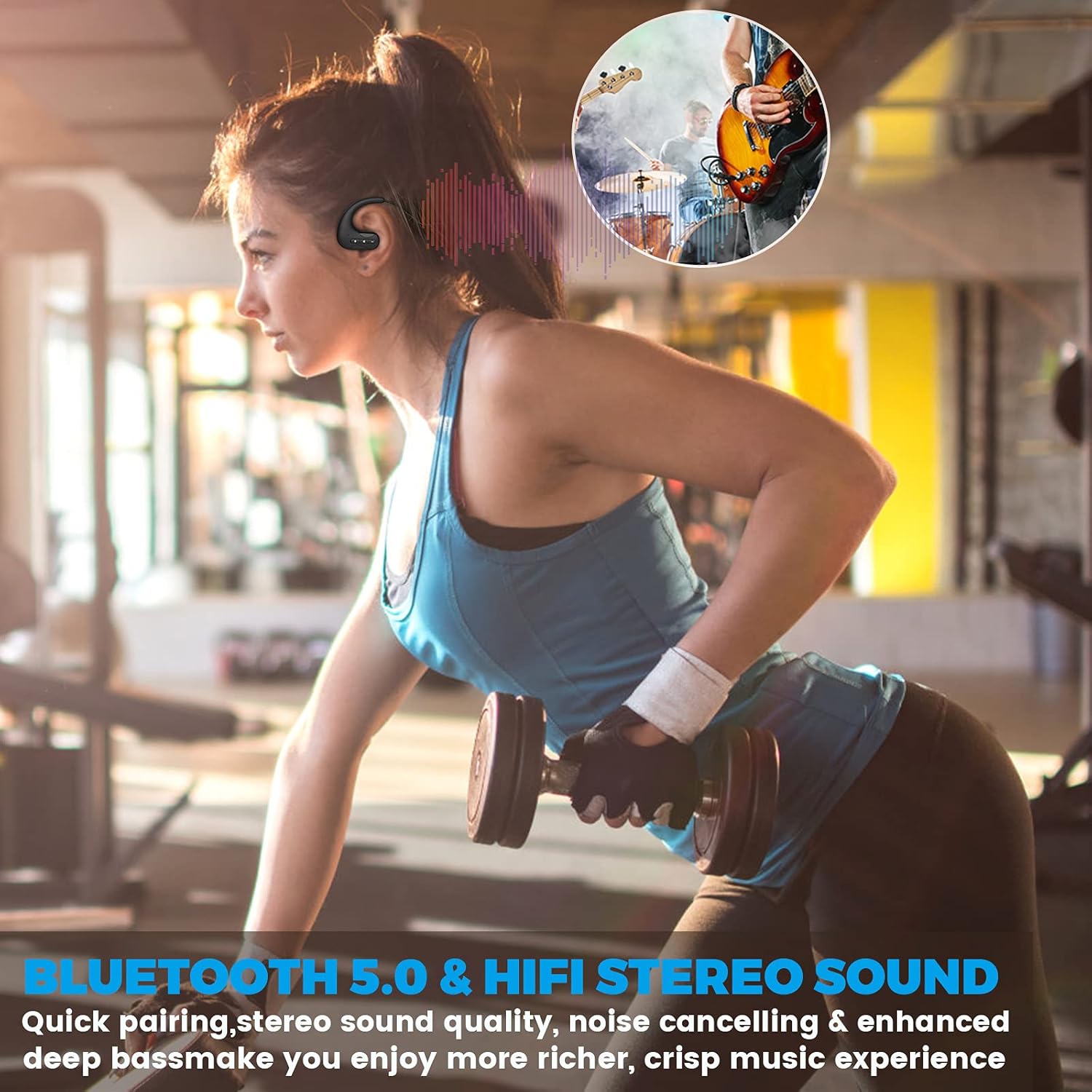 Waterproof Headphones for Swimming,IPX8 Waterproof 8GB MP3 Player Wireless Bluetooth Swimming Headphones with Noise Cancelling Mic for Swimming,Diving,Running,Cycling,Gym,Workout