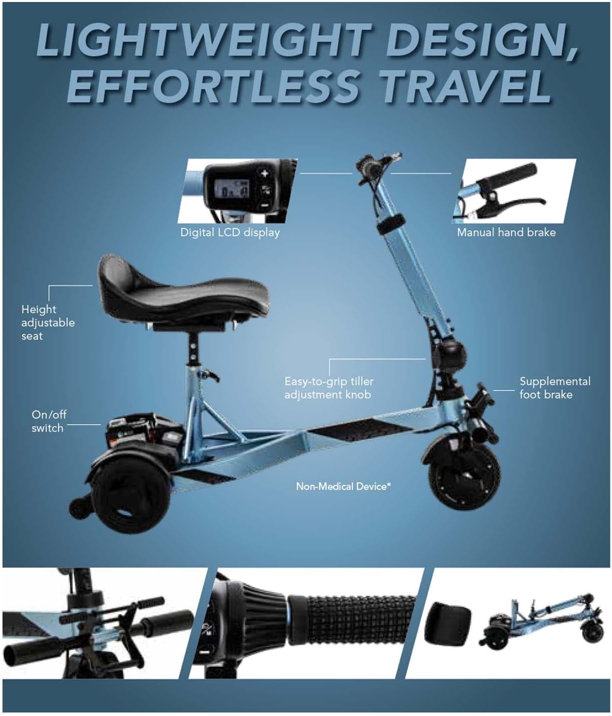 Pride Mobility iRide 2 3-Wheel S25-12AH, Indoor & Outdoor 4-Wheel Travel Electric Mobility Scooter for Adults, 250 lbs. WC, Up to 3.7 MPH, 10.3 or 12.7 Miles Per Charge
