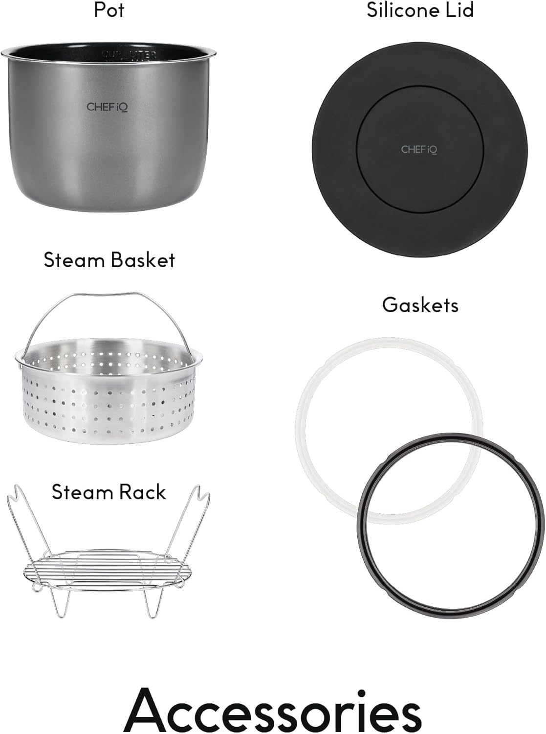 CHEF iQ Smart Pressure Cooker 10 Cooking Functions & 18 Features, Built-in Scale, 1000+ Presets & Times & Temps w/App for 600+ Foolproof Guided Recipes, Rice & Slow Electric MultiCooker, 6 Qt
