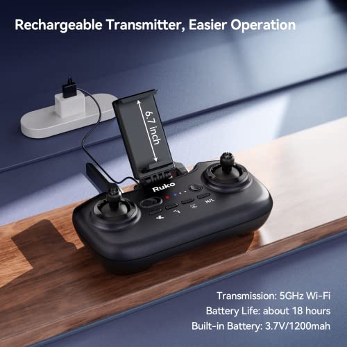 Ruko F11MINI Drone with Camera 4K, Under 249g, 60 Mins Flight with 2 batteries, 5GHz Transmission, GPS Auto Return, Brushless Motor, Foldable and Lightweight, FPV Quadcopter for Beginner, Adults