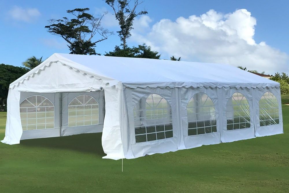 DELTA 26'x20' Budget PVC Party Tent,Large Outdoor Event Wedding Tent Canopy,Backyard Garden Shelter Gazebo,with Waterproof Top Cover,Removable Window Walls, Commercial/Residential Use
