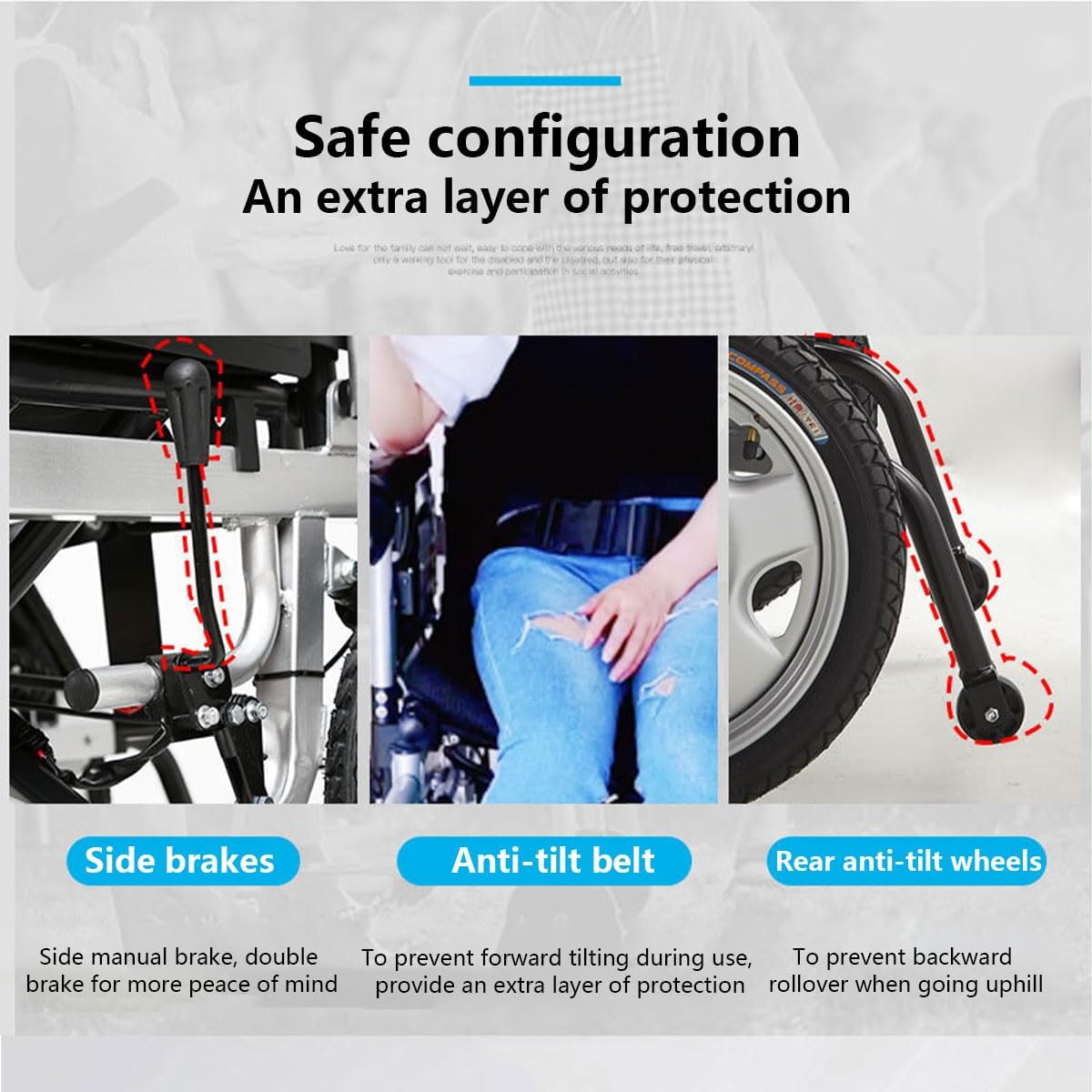 Electric Wheelchair for Adults 12 kilometer Long Travel Range Foldable All Terrain Motorized Wheelchair with 20AH Detachable Battery User Friendly Dual Brushless Motors