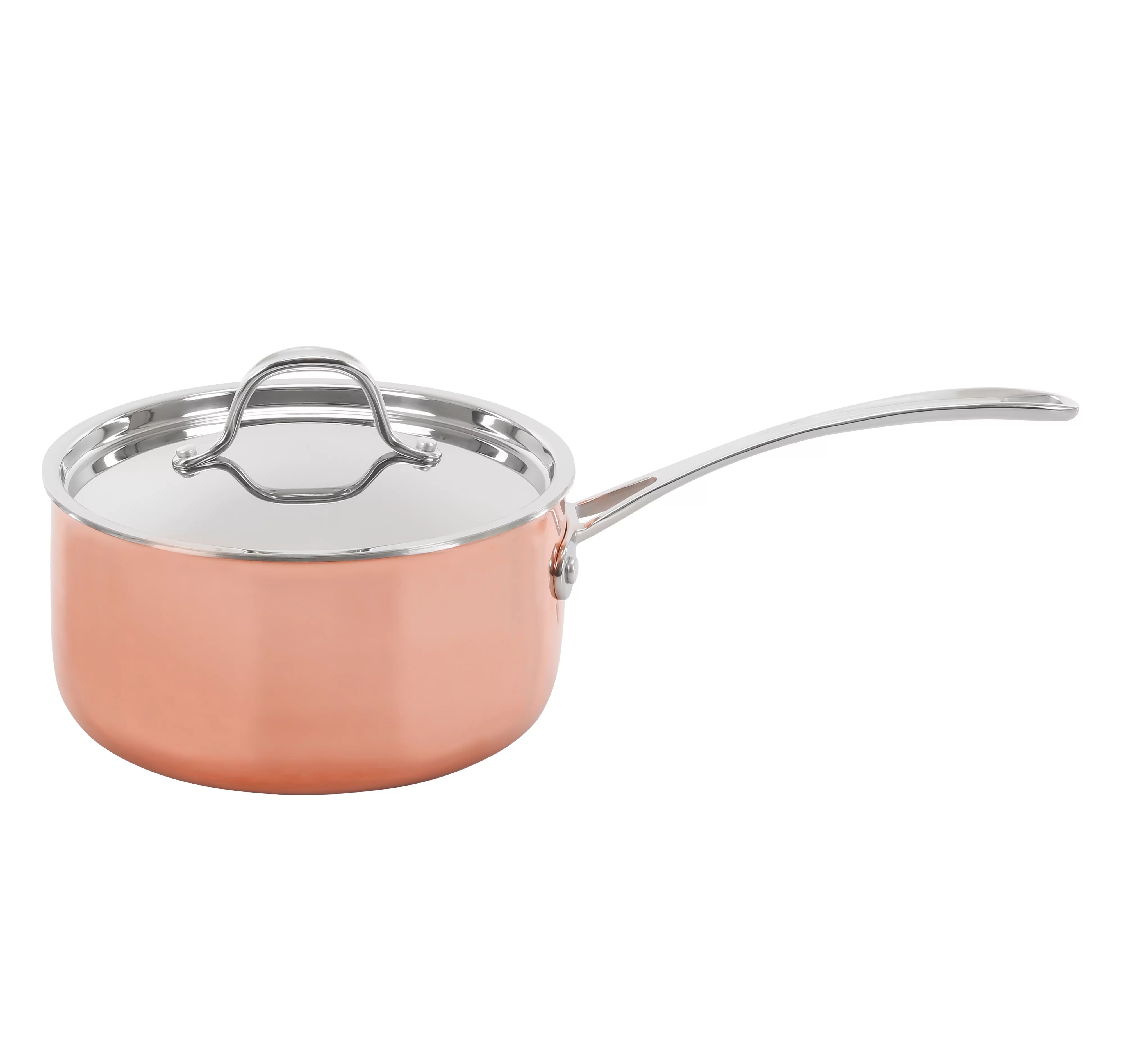 CONCORD 8 Piece Triply Natural Copper Premium Cookware Set