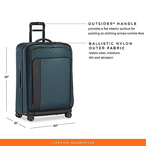 Briggs & Riley Domestic 22" Carry On Expandable Spinner - Luggage for Travel, Suitcases with Wheels, Softside Rolling Bag for Men & Women, Self-Repairing Zipper - ZDX Collection, Hunter