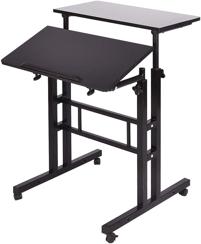 Soges Adjustable Stand Up Desk Computer Desk Workstation Sit-Stand Desktop Standing Desk, Black 101-BK